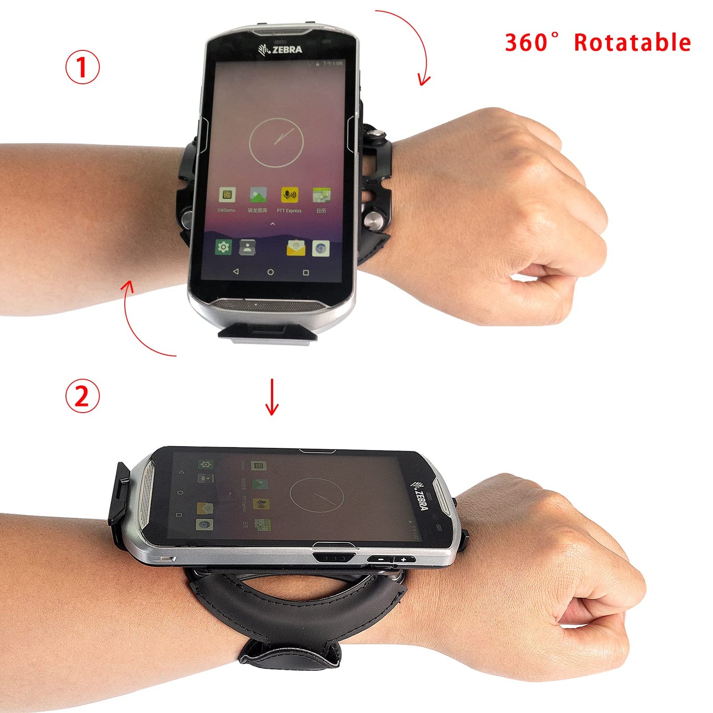 Carrying Case for Zebra TC51 TC52 TC56 TC57 Barcode Scanner Adjustable Strap Armband,Black SG-TC51-WMADP1-02