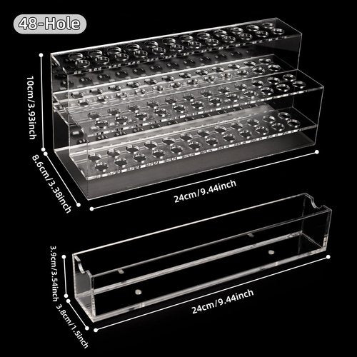 SBYURE Acrylic Pen Display Holder,48 Hole Pen Stand Display with Hidden Drawer Storage,Upgrade Pen Display Stand for Craft Shows Home School Office Supplies