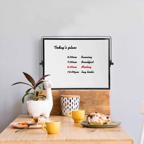 3 Pcs Dry Erase Whiteboard 16" x 12" Desktop Whiteboard Calendar Double Sided Magnetic White Board Dry Erase Board with Stand Portable Planning Panels for Home Office School to Do List (Black Frame)
