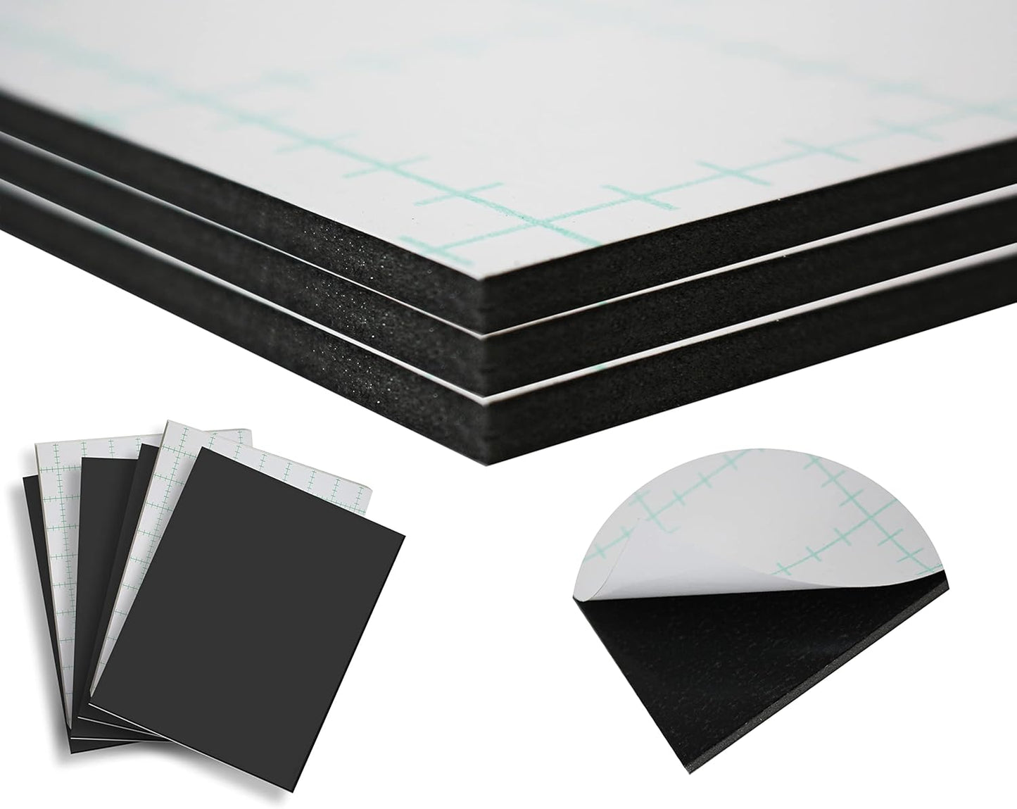 Skiennix Self-Adhesive Foam Board - 30x40" Black Mounting Board, Acid-Free, 5-Pack, 3/16" Thick