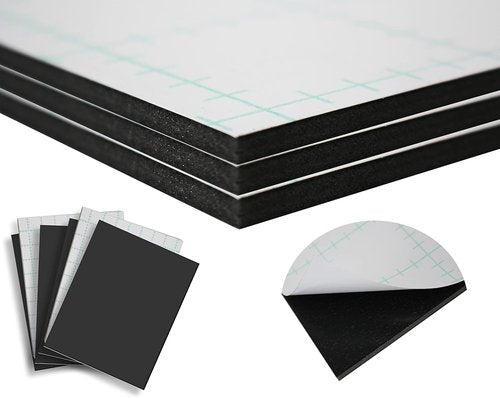 Self-Adhesive Foam Board - 30x40 Inch | Black Mounting Board, Acid-Free, 10 Pack, 3/16 Inch Thick