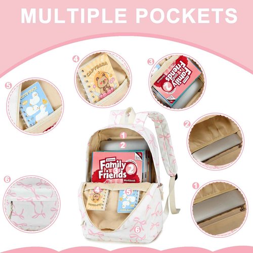 Bluboon Teens Backpack Set Girls School Backpack Lunch Box Pencil Bags Student Bookbags 3 in 1