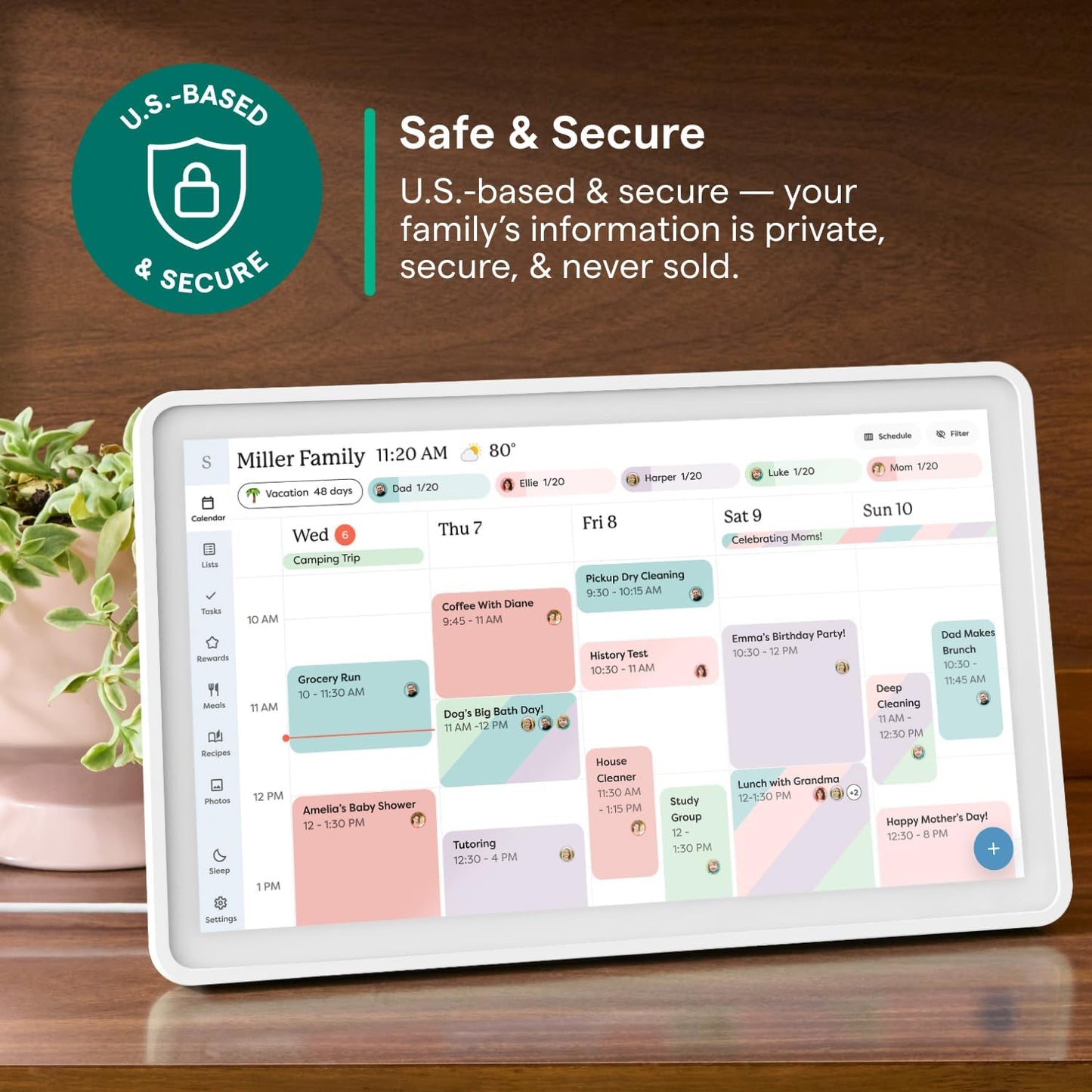 Skylight Calendar 2 - 15-Inch Full HD Touchscreen Digital Wall Planner & Smart Organizer | Classic White, 16GB Storage