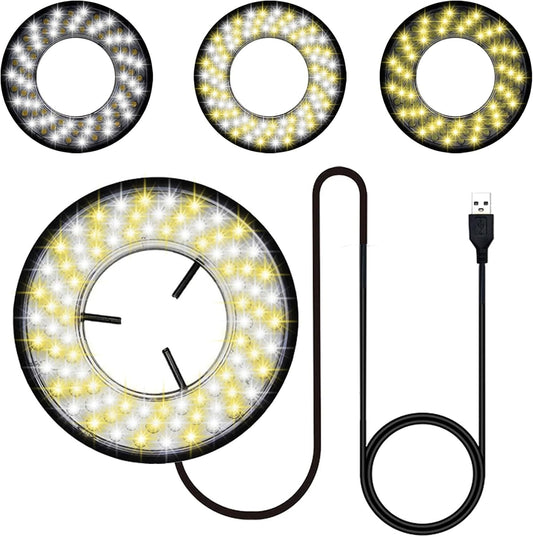 Skiennix LED Ring Light - Adjustable USB Illuminator for Monocular, Binocular & Trinocular Microscopes | 96 LEDs