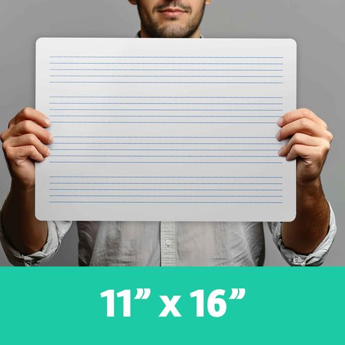 Flipside Products 11" x 16" Music Staff Dry Erase Board, Musical Notes, Musicians, Kids and Home Teaching, Pack of 12
