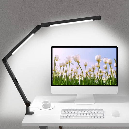 Skiennix LED Desk Lamp - Adjustable Architect Lamp with Dual Light & 5 Brightness Levels | Eye-Care Design