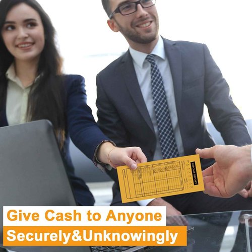 Qilery 1000 Pieces Cash Deposit Envelopes Bulk 4 1/8'' x 9 1/2'' Cashier Drop Envelopes Budgeting Planning Bank for Cash Small Business Retailers Restaurants Kraft(Yellow)