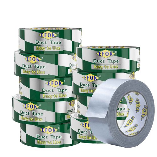 10 Pack Duct Tape Heavy Duty Waterproof, Sliver Duct Tape Bulk 1.88 Inch X 90 Ft, Strong Adhesive for Indoor Outdoor Tear By Hand