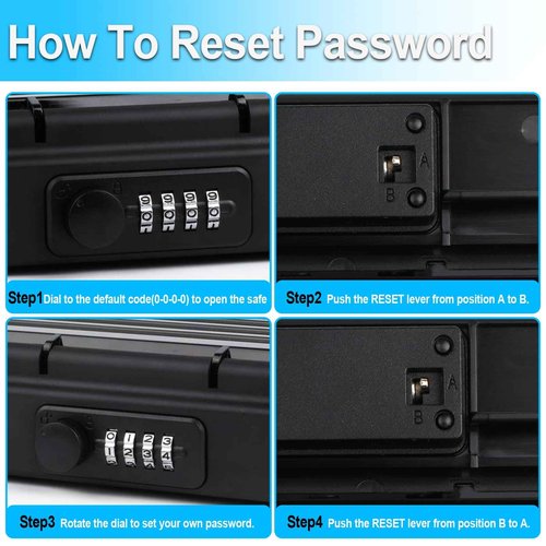 LIGBT Portable Safe Lock Box with Waterproof Travel Safe, Combination Key Lock, Removable A3 Steel Cable Locks for Beach, Outdoor, Home, Dorm, Office, Car