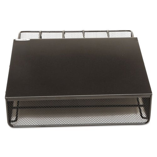 Safco Coffee and Sugar Organizer 3274BL Hospitality Tray, Home, Office, & Hotel, 1 Drawer, Black, 12"W x 11"D x 3 ¼"H