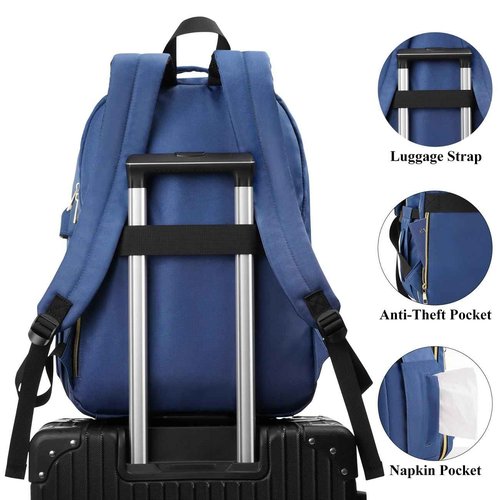 YAMTION Backpack Women,15.6 Inch Laptop Backpack for Women USB Backpack for Business Work Office College,Dark Blue