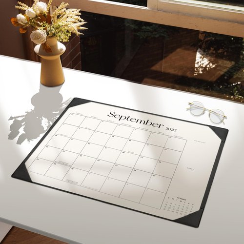 Tutazook Large Desk Calendar 2025-2026 with Desk Mat, Desktop Calendar 18 Monthly Runs From July 2025 to December 2026, Desk Pad Calendar 22 x 17 Inch Perfect for Planning, Organizing, and Scheduling Your Life (Black)