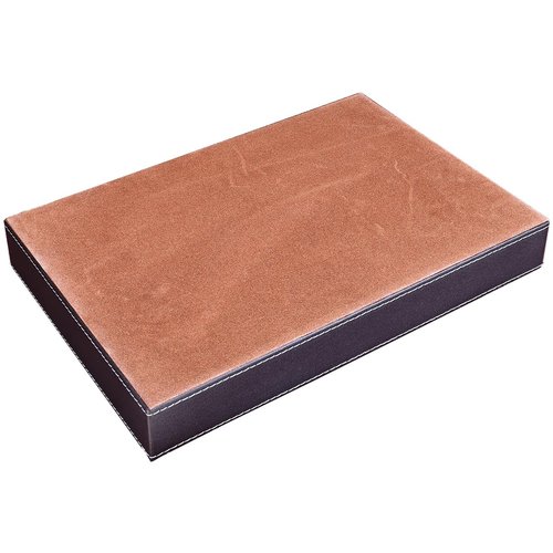 KINGFOM Pu Leather Desk Organizer Tray, 4 Compartment Office Storage Supplies Stationery Drawer Tray, Nightstand Bedside Tray for Key, Wallet, Watch, Coin, Phone Valet Tray Stackable