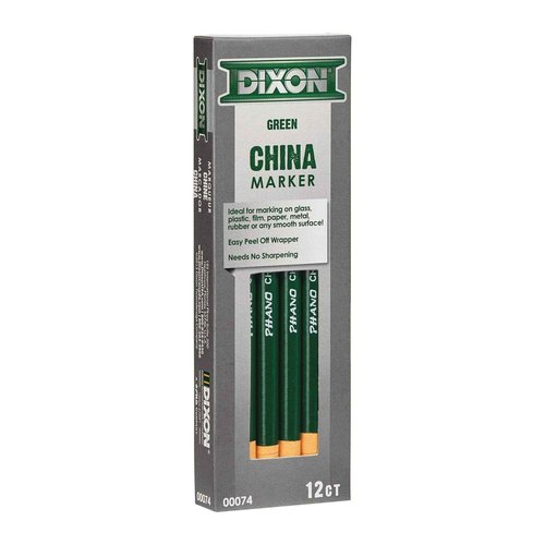 Dixon Industrial Phano Peel-Off China Marker Pencils, Green (00074) (Pack of 6, 72 Count Total)
