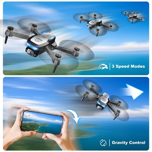 Drone with Camera 1080P FPV Foldable Drone for Beginners, Mini Drone with Altitude Hold, One Key Take Off/Land, Trajectory Flight, 3D Flip, 3 Speeds, Gravity Control,Toys for Boys Girls X61