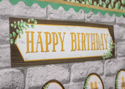 Teacher Created Resources Eucalyptus Happy Birthday Bulletin Board Set (Pack of 2)