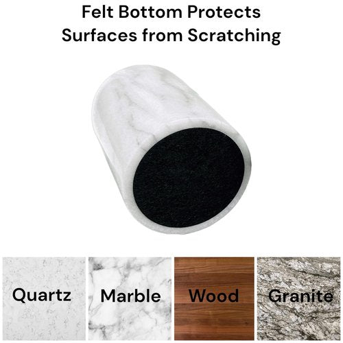 Hapton House White Natural Marble Pen Holder - Pencil Holder - Makeup Brush Holder - Toothbrush Holder - Office and Bathroom Organizer - Home Décor