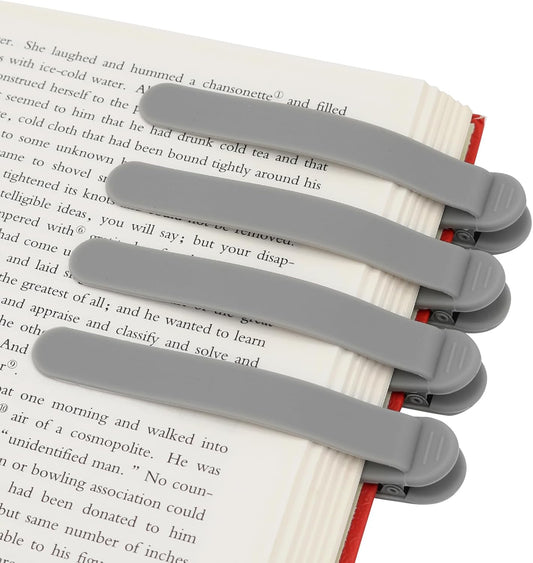 SMUK Funny Bookmarks - 4pcs Silicone Automatic Book Page Holders for Book Lovers | Creative Reading Accessories