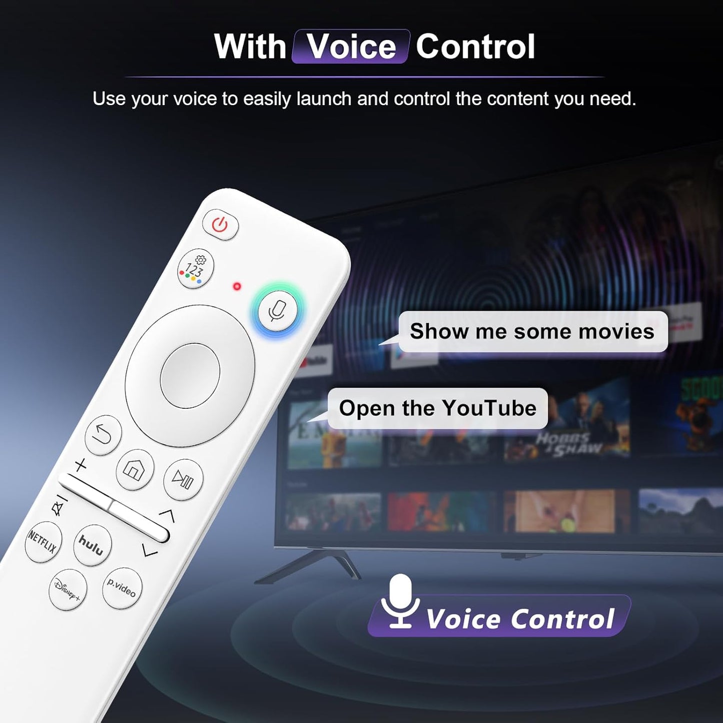(Pack of 2) Replacement-Remote-Control for Roku-TV,Compatible for TCL Roku/Hisense Roku/Onn Roku/Philips Roku Smart TVs(Not for Roku Stick and Box)