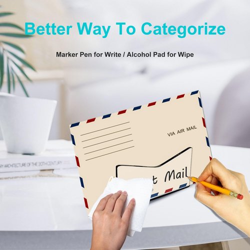Boloyo Acrylic Dual Use Mail Holder, Clear Countertop Wall-mount Mail Organizer Sorter Letter Holder for Home Office School, Envelope Bill Filling Paper Document
