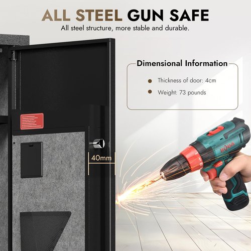 6 Gun Safes Electronic Gun Safe for Rifle and Pistols Quick Access Rifle Safes for Home with Drawer Gun Safe Clearance Gun Cabinets for Rifles and Shotguns Gun Locker with Adjustable Shelf Gun Rack