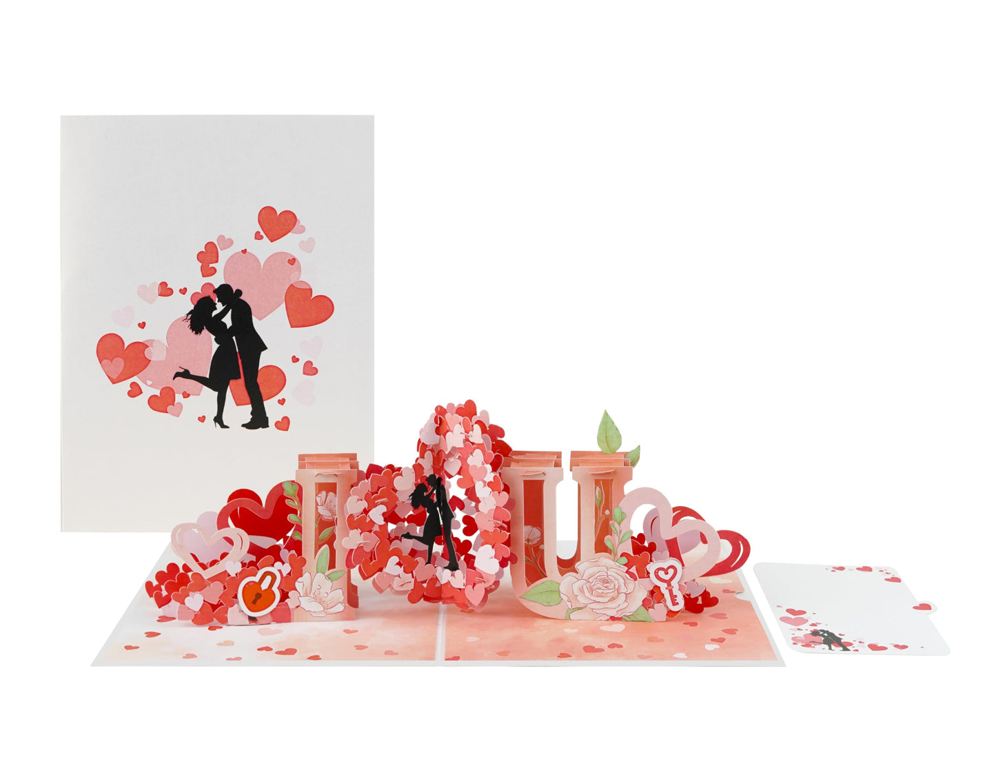 PQ Bees Pop Up Anniversary Cards, Valentines Day Cards, 6x8in Wedding Anniversary Card, 3D Romantic Gift for Her, Him, Husband, Wife, Couple, Birthday Card (Heart U)