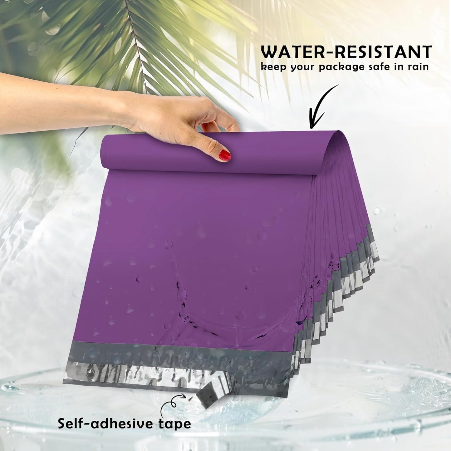 Yens Poly Mailers - 12x15.5" Purple Shipping Envelopes | Strong Self-Seal Adhesive, Waterproof - 100 Pack