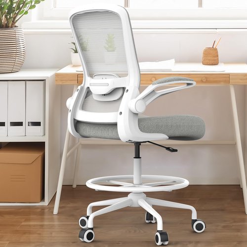 Mimoglad 𝐃𝐫𝐚𝐟𝐭𝐢𝐧𝐠 𝐂𝐡𝐚𝐢𝐫, Tall Office Chair with Adjustable Lumbar Support, Ergonomic Standing Desk Chair, Mesh Computer Chair for Drawing Work
