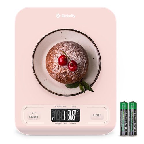 Etekcity Digital Kitchen Scale - Accurate Grams & Ounces Measurement for Cooking & Meal Prep | Medium Pink