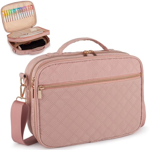 Bunnychill 2 Compartment Bible Cover for Women,Large Bible Case with Handles Shoulder Strap,Carrying Bible Bag Scripture Case Church Bag Bible Protective with Pocket