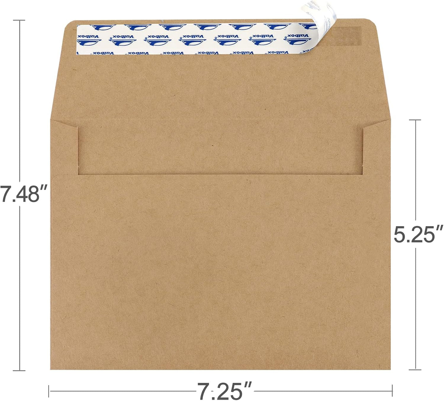 ValBox 5x7 Envelopes - Self-Seal Kraft Paper A7 Envelopes for Invitations | 100 Count, Perfect for Weddings & Events