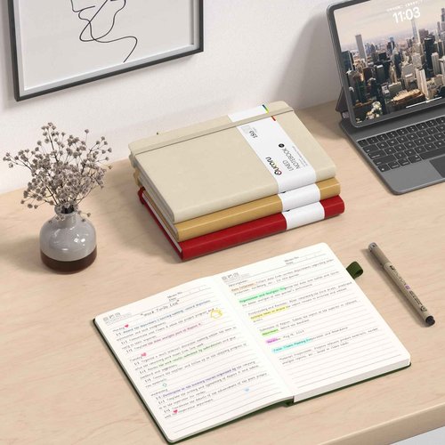 Oucaru Lined Journal Notebook, 24 Pack, 180 Pages, A5 Journals for Writing, 100 GSM Thick Paper, Small Notebooks Daily Journal for Women Men Work, Business, School, Travel Supplies