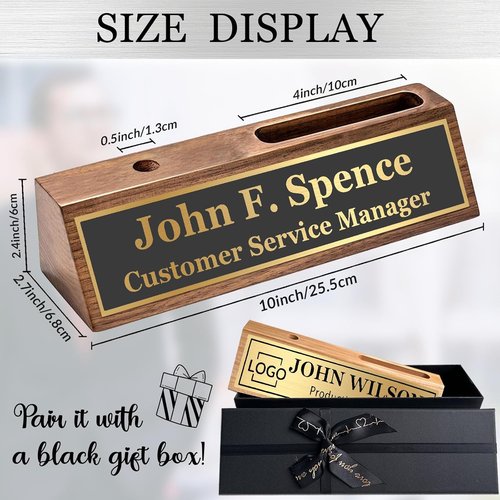 Custom Wooden Desk Name Plaque - Personalized Office Accessories for Coworkers, Managers & Teachers