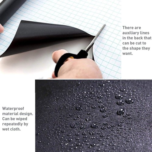 Lependor Waterproof Chalkboard Wall Paper - Thickened Self-Adhesive Vinyl Sticker (78.7” × 17.7”)