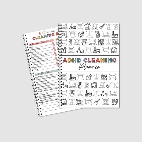 ADHD Cleaning Checklist can be edited，Home cleaning plan time management manual，Customizable cleaning checklist notebook，ADHD friendly task manager with pre filled and blank templates
