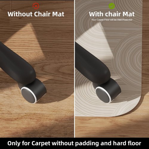 Comfypad - Office Chair Mat, 35” x 40” Non-Slip Chair Mat for Hardwood Floors, Easy Glide Rolling Chairs, Floor Protector for Home & Office