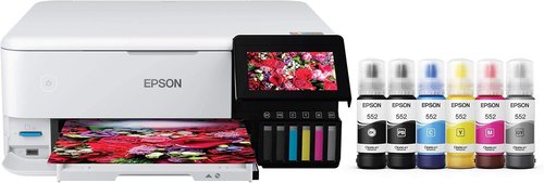 Epson EcoTank Photo ET-8500 Wireless All-in-One Printer - Color Touchscreen, Scanner & Copier - White