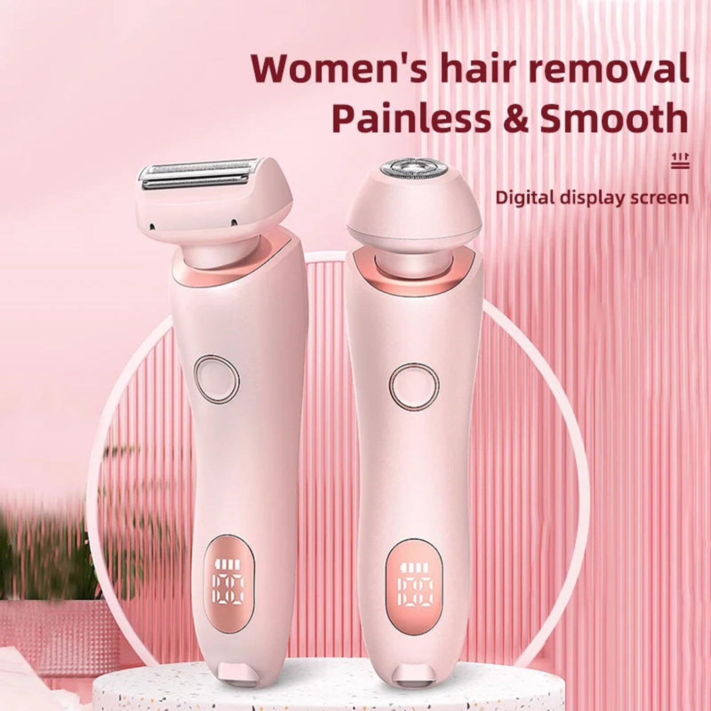 Livora Electric Shaver for Women, Livora Silkglide Pro Razor, 2 in 1 Waterproof Electric Razor, Wet Dry Electric Shaver for Women Pubic Hair & Everything (1Set* Pink)