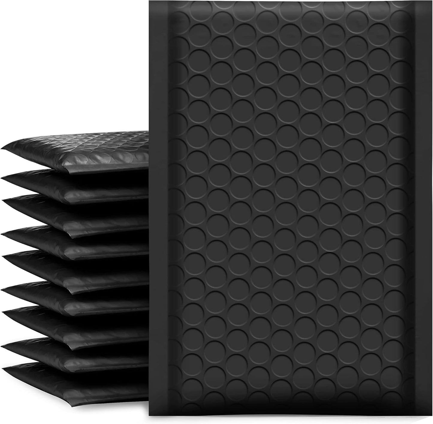 UCGOU Bubble Mailers - 3.5x6.5 Inch Black Padded Envelopes | 50 Pack Self-Seal Waterproof Shipping Bags for Jewelry & Makeup
