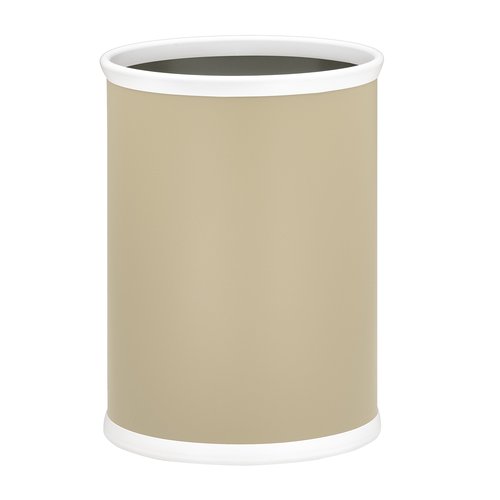 Kraftware Fun Colors Oval Waste Basket, 14", Ivory