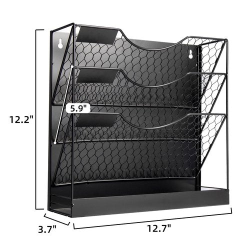 Magnetic File Holders, 4 Tier Magnetic Paper Holders for Office File Cabinet,Refrigerator, Whiteboard, No Drilling Installation Magnetic Mail Holder Basket Storage Folder Holder,2pack