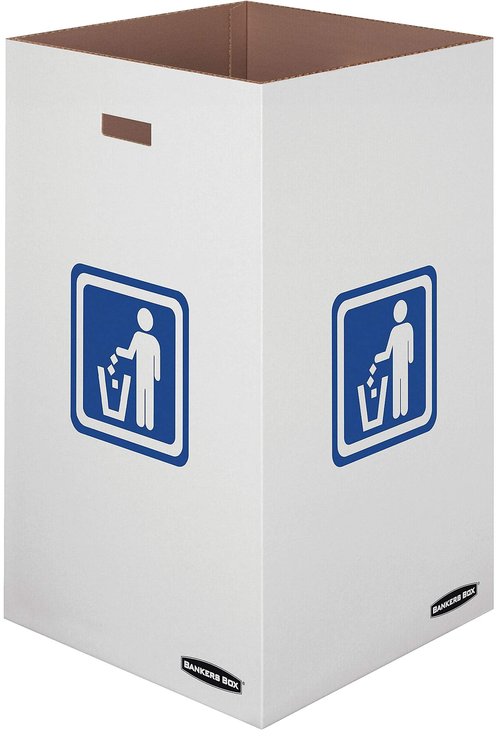 Bankers Box 10 Pack 42 Gallon Corrugated Cardboard Trash and Recycling Containers