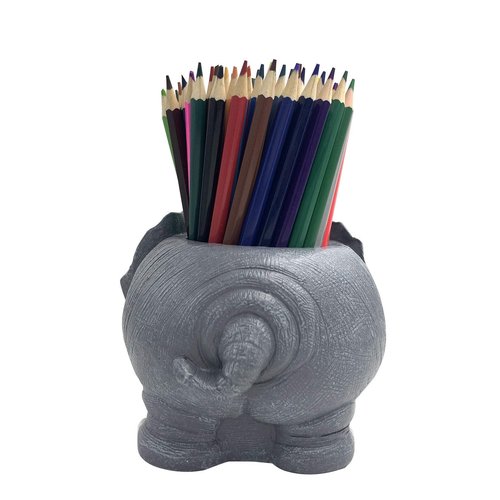 Large Capacity Elephant Desk Pen and Pencil Holder With Phone Stand, Multi-Purpose Organizer for Home Office and Vanity Desk Supplies