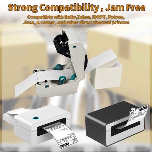 OausTect Direct Thermal Labels 4x6 Shipping Label Commercial Grade, Perforated Postage Mailing Labels, Compatible with Rollo Zebra Thermal Printer (4 Stacks|4000 Labels)