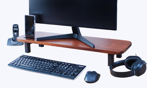 Wooden Monitor Stand Riser for Computer & Laptop - Single Desk Monitor Stand - Ergonomic Computer Stand for Monitor - Computer Accessories - 29.5 Inches