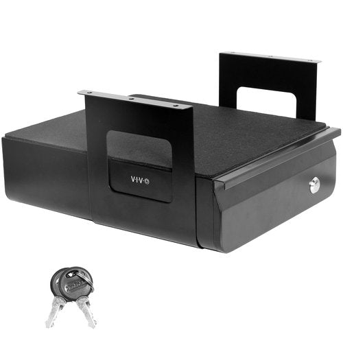 VIVO 13 inch Under Desk Lockable Slide Out Drawer, Secure Home Office Storage Organizer, Black, DESK-AC03L-B