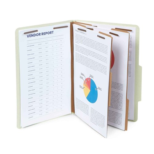 30 Legal Size Classification Folders, 2 Divider 2 Inch Tyvek Expansions, Durable 2 Prongs Designed to Organize Standard Law Client Files, Office Reports, 30 Legal Folders, Gray Green