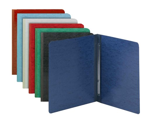 Smead Pressboard Report Cover, Metal Prong Side Fastener with Compressor, 3" Capacity, Letter Size, Dark Blue, 25 per Box (81351)