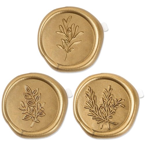 Regine Switzerland Wax Seal Stickers - Vintage Wedding Invitation Accessories | 60 Pcs in Gold, 3 Designs