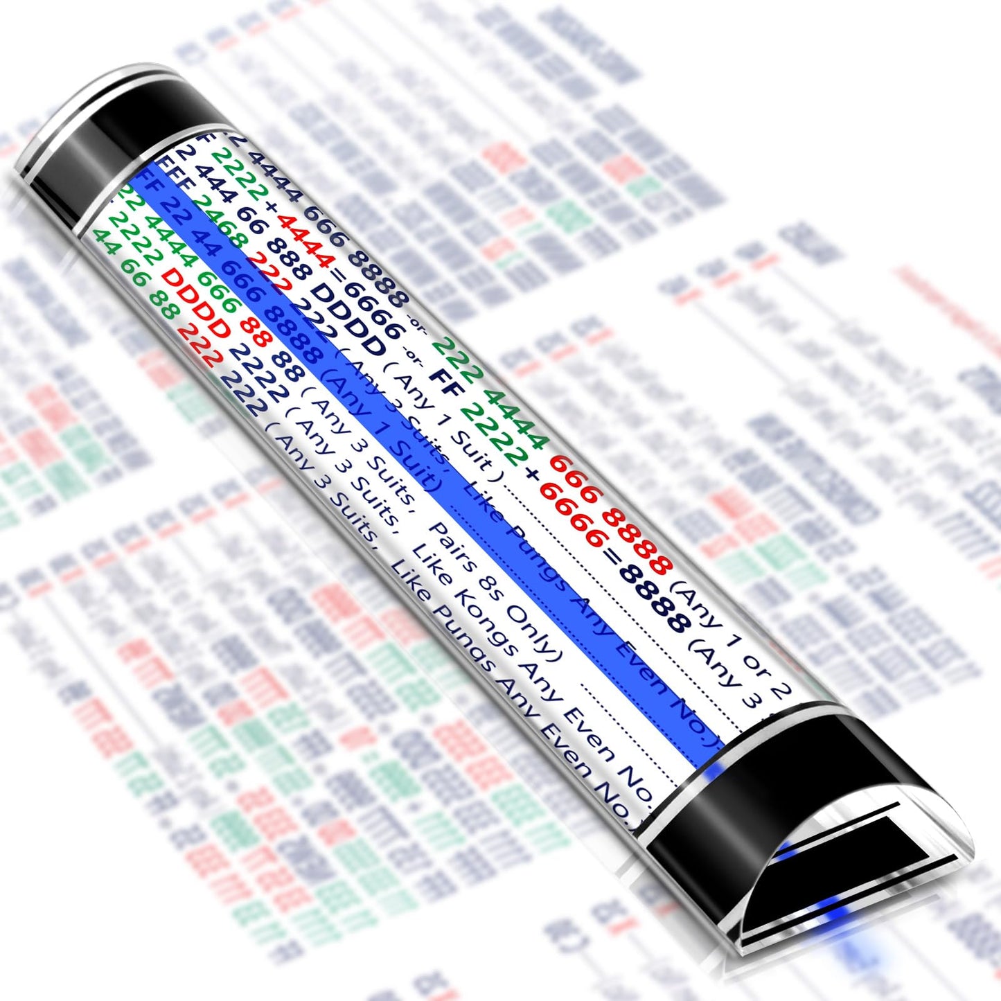 UCandy 2X Magnifying Ruler Bar for Reading, Line Magnifier with Guiding Line for Reading Small Prints, Bible, Books, Instructions, Cross Stitch Patterns (Blue line, 8")